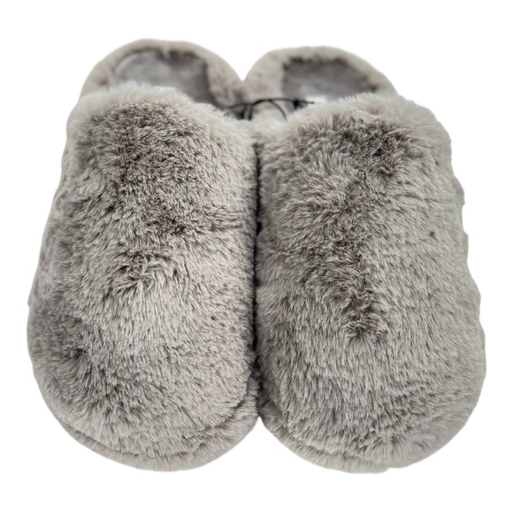 Soma Plush Taupe Faux Fur Cozy Mule Slide House Slippers Size Large NWT in - Picture 4 of 8